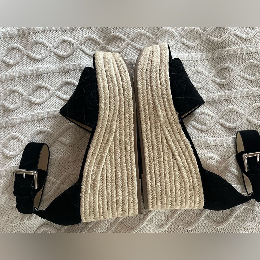 Marc Fisher Black Wedge Espadrilles Women’s Size 9.5 - Picture 11 of 15